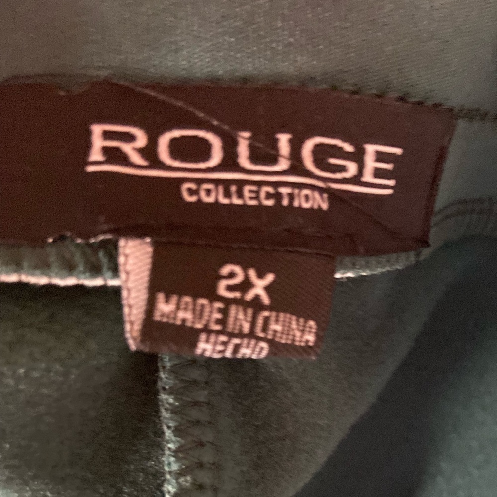 Rouge Collection~NWOT~Kelly Green/White Stripe Tracksuit~1/4 Zip~Hooded~Size 2X - Picture 2 of 16